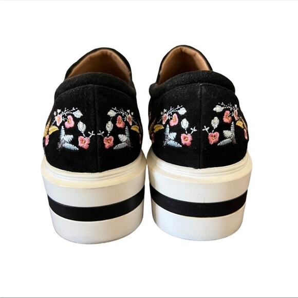 Linea Paolo Platform Fairfax Flower Embroidered Slip On Sneakers Size 9.5 - Picture 4 of 8
